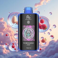 Fumot Tornado 25000 Puffs Zwart IJs HD Scherm 700mAh 20ml Type-C